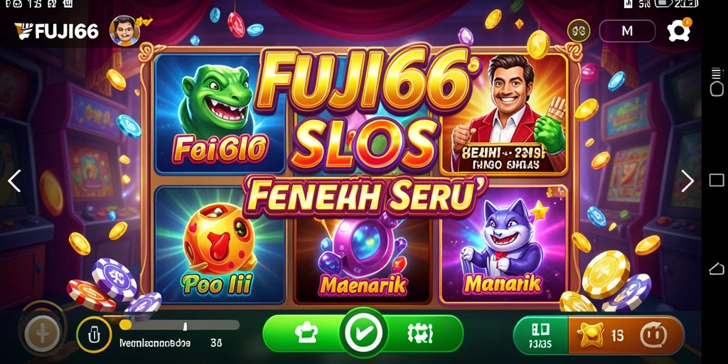 Screenshot utama FUJI66 menunjukkan gameplay slot yang dinamis dan penuh warna.