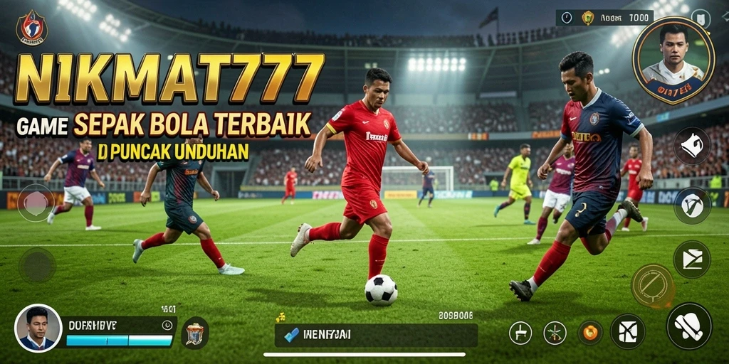 Tampilan gameplay NIKMAT777 yang penuh aksi sepak bola.