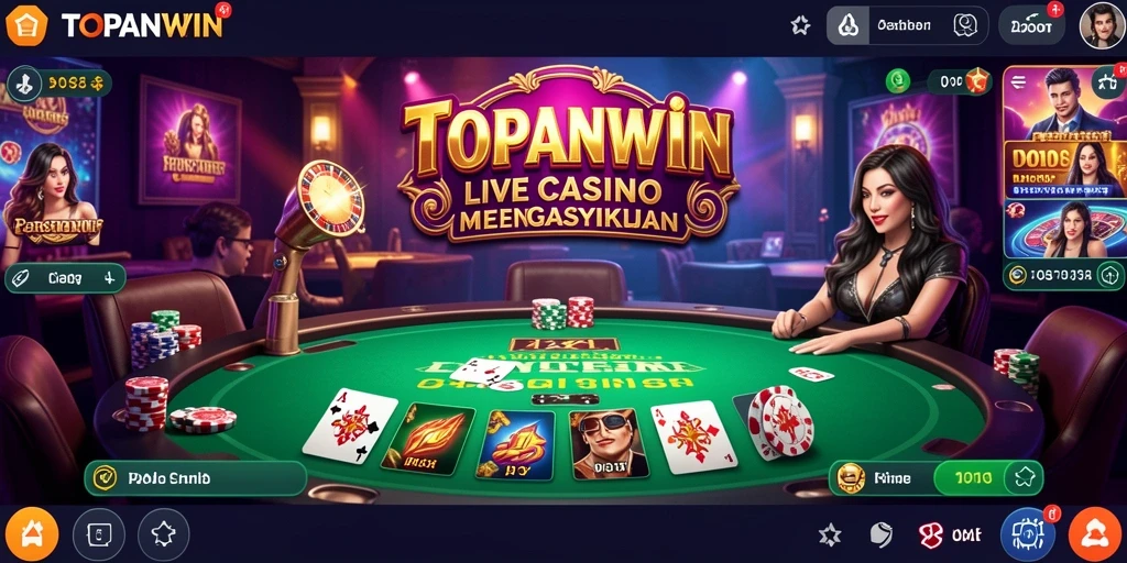Screenshot utama TOPANWIN menampilkan gameplay Live Casino yang seru dan interaktif.