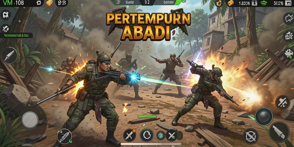 Tampilan gameplay VM108 yang mendebarkan dan penuh aksi.